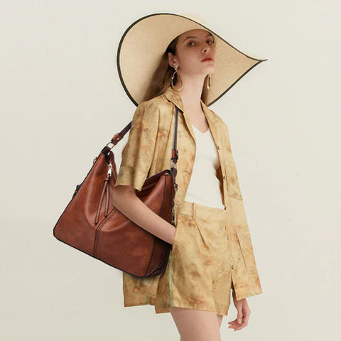 Bolsa Feminina de Couro Impermeável Versátil
