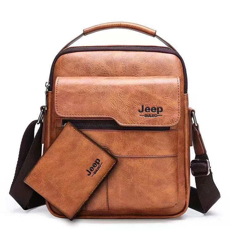 Bolsa Masculina de Couro + Carteira de Couro